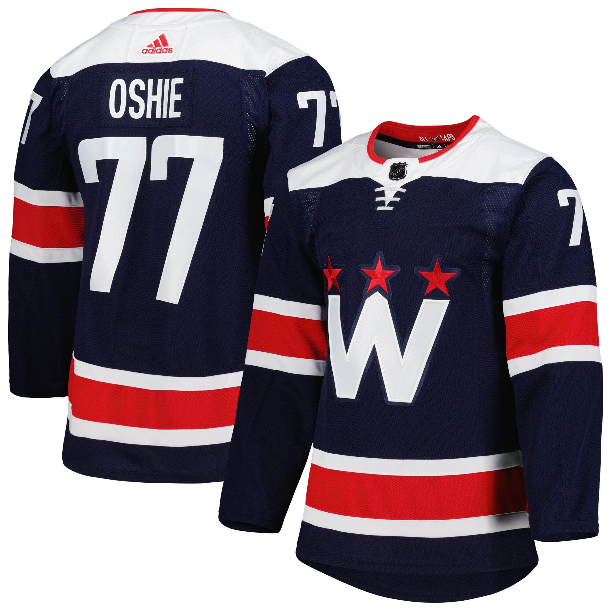 TJ Oshie Washington Capitals adidas  Primegreen Authentic Player Jersey - Red/Navy
