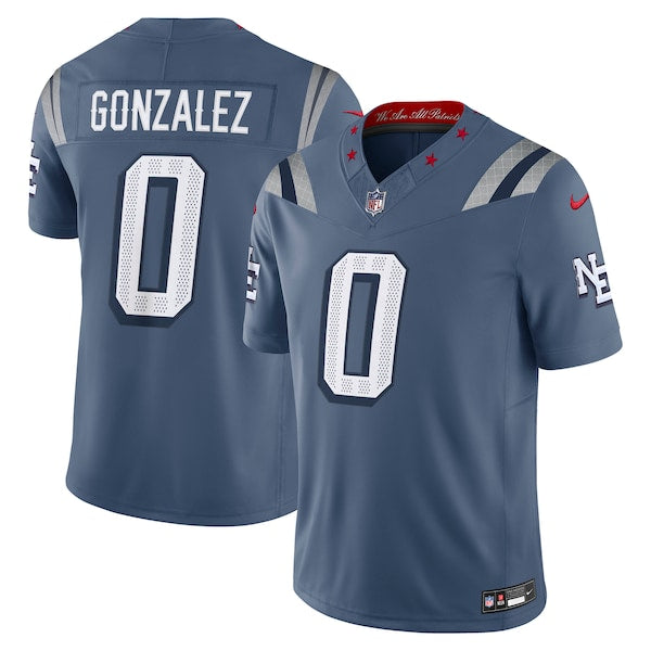 Christian Gonzalez New England Patriots Nike 2025 Rivalries Collection Limited Jersey - Storm Blue