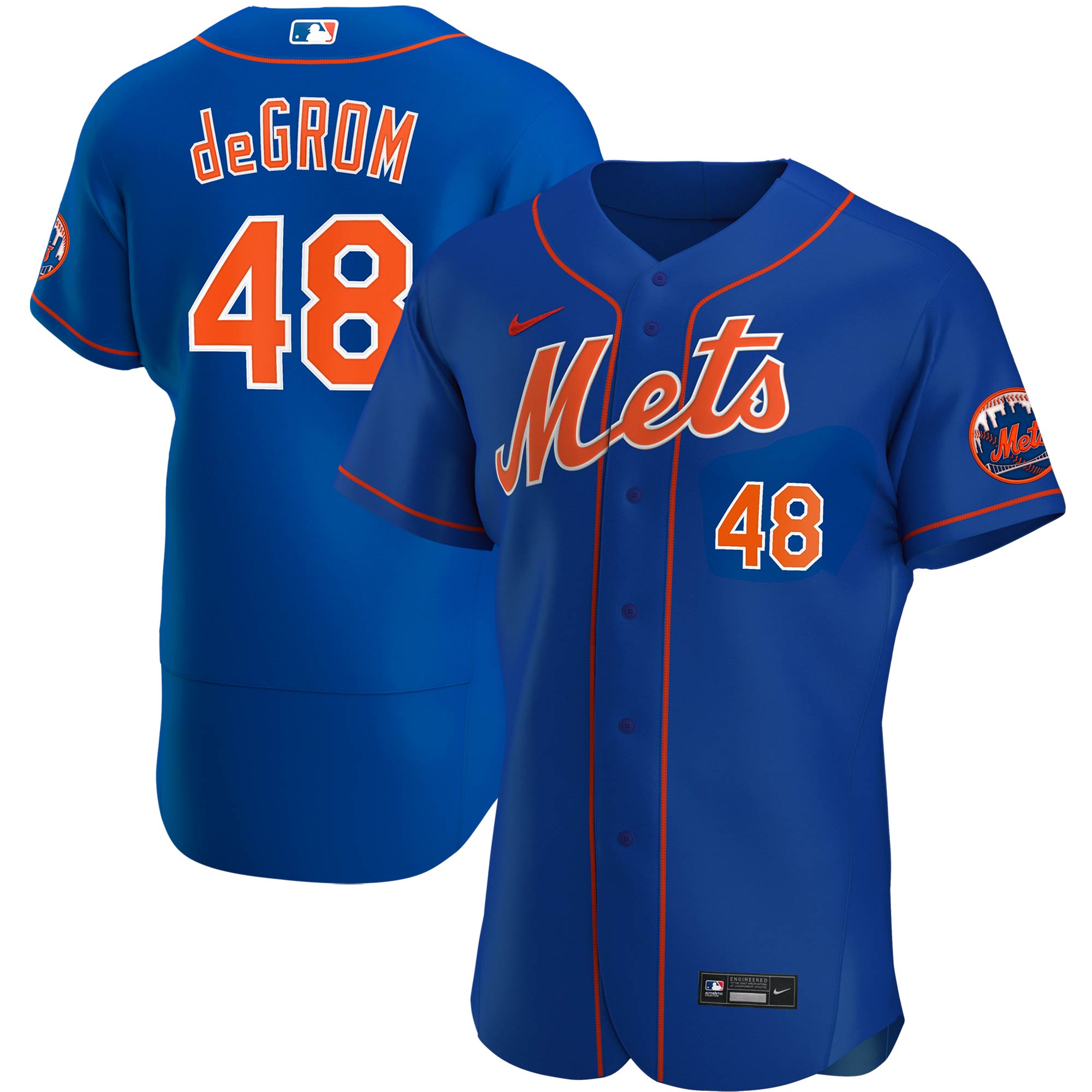 Jacob deGrom New York Mets Nike Home Authentic Player Jersey - White/Royal