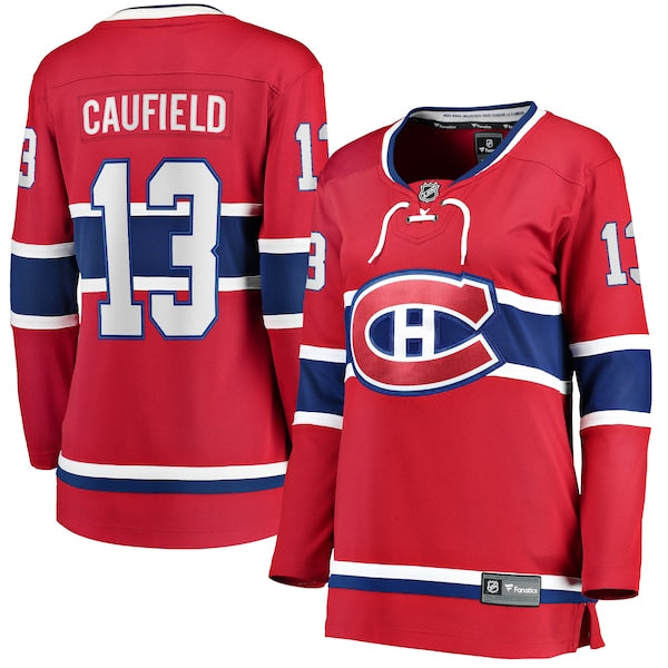 Cole Caufield Montreal Canadiens  Women's Home Premier Breakaway Player Jersey Breakaway Jersey - Red