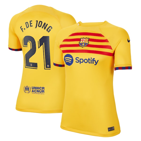 Frenkie de Jong Barcelona Nike Women's 2022/23 Fourth Breathe Stadium Replica Player Jersey - Yellow