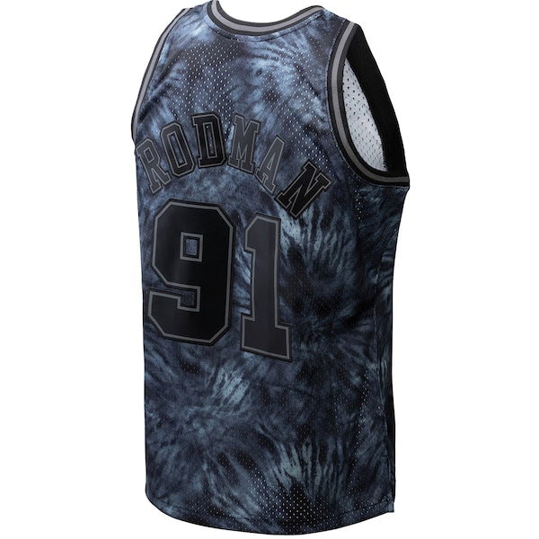 Dennis Rodman Chicago Bulls Hardwood Classics 1995/96 Tie-Dye Swingman Jersey - Black