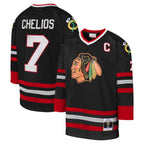 Chris Chelios Chicago Blackhawks Youth 1997-98 Blue Line Captain Patch Player Jersey - Black