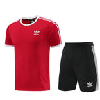 Adidas Short Sleeve Training Jersey Set - AD07- Red/ black