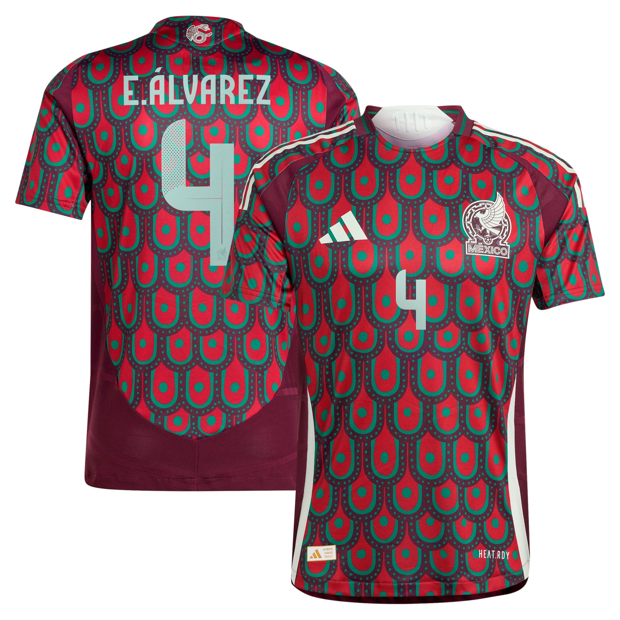 Edson Alvarez Mexico National Team adidas 2024 Away Authentic Player Jersey - Green/Burgundy