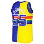 Dikembe Mutombo Denver Nuggets Hardwood Classics 1991/92 Split Swingman Jersey - Royal/Gold
