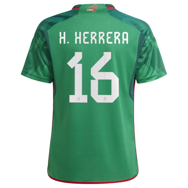 Héctor Herrera Mexico National Team adidas Youth 2022/23 Home Replica Player Jersey - Green