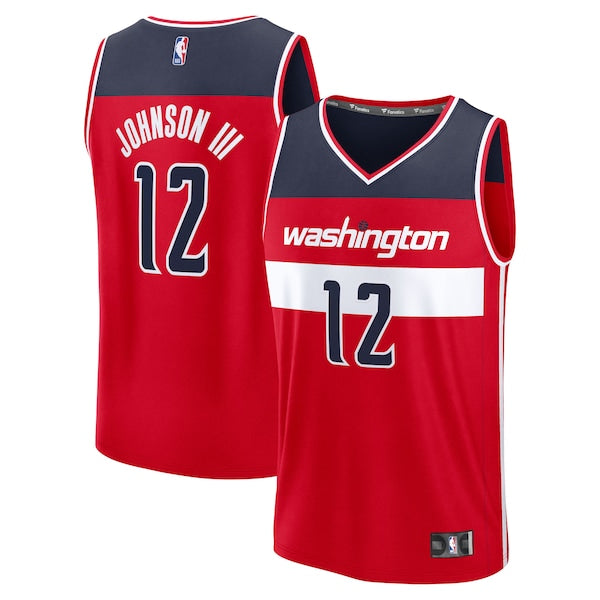 Tre Johnson III Washington Wizards  2025 NBA Draft First Round Pick Fast Break Replica Jersey - Icon Edition - Red