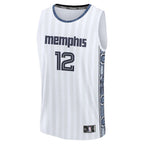 Ja Morant Memphis Grizzlies  Youth 2025/26 City Edition Fast Break Jersey - White
