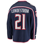 Isac Lundestrom Columbus Blue Jackets  Home Breakaway Jersey - Navy