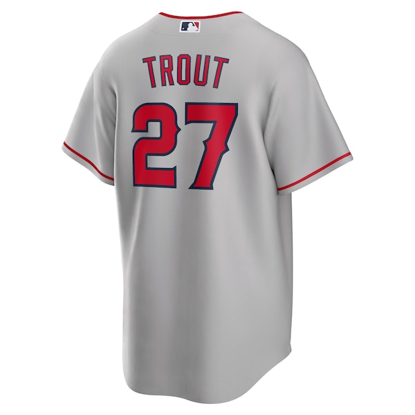 Mike Trout Los Angeles Angels Nike Road Replica Player Name Jersey - Silver/Red/White
