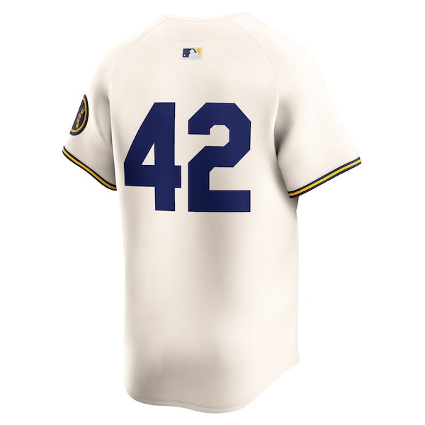 Milwaukee Brewers Nike 2024 Jackie Robinson Day Home Limited Jersey – Cream
