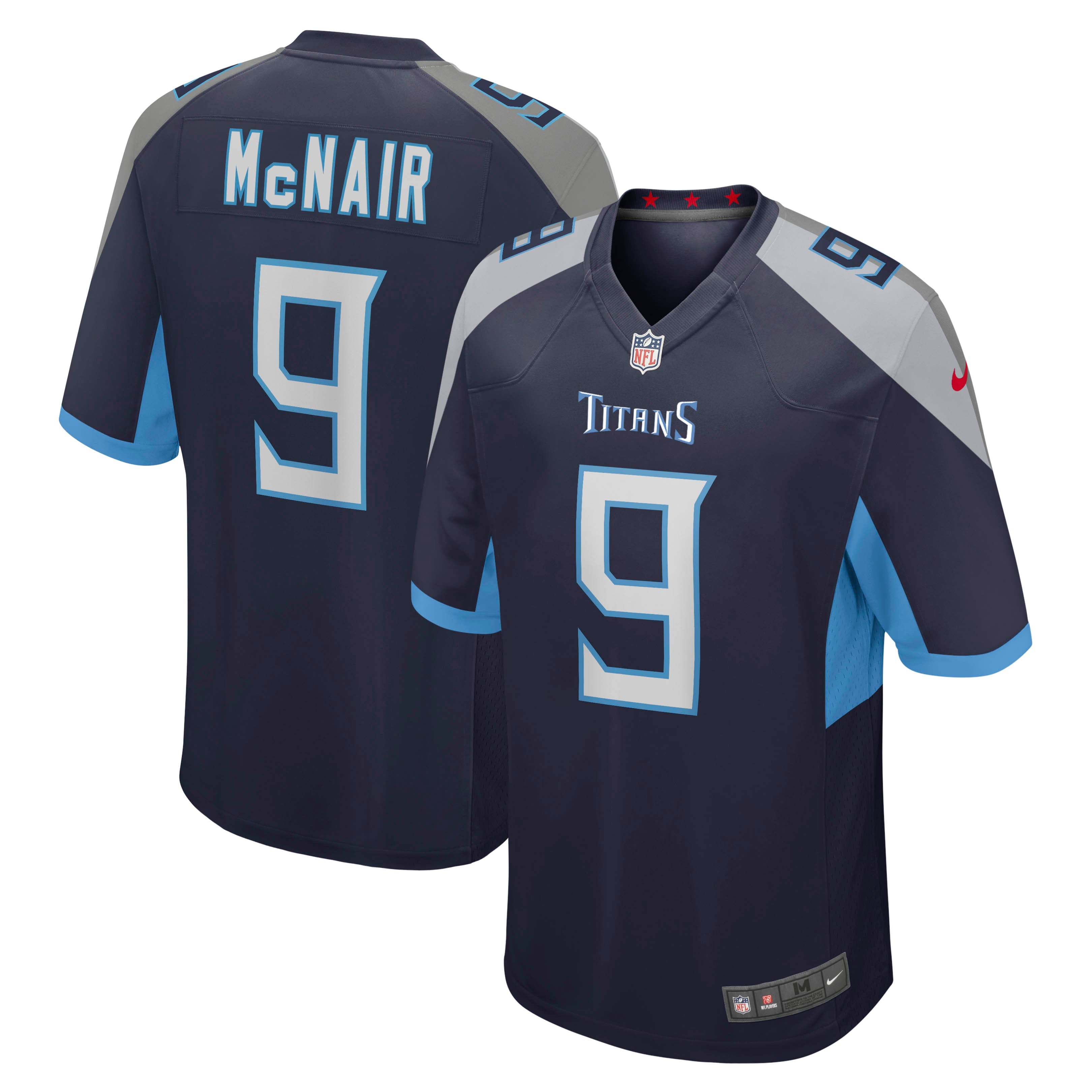 Steve McNair Tennessee Titans Nike Oilers Throwback Retired Player Game Jersey - Light Blue/Navy