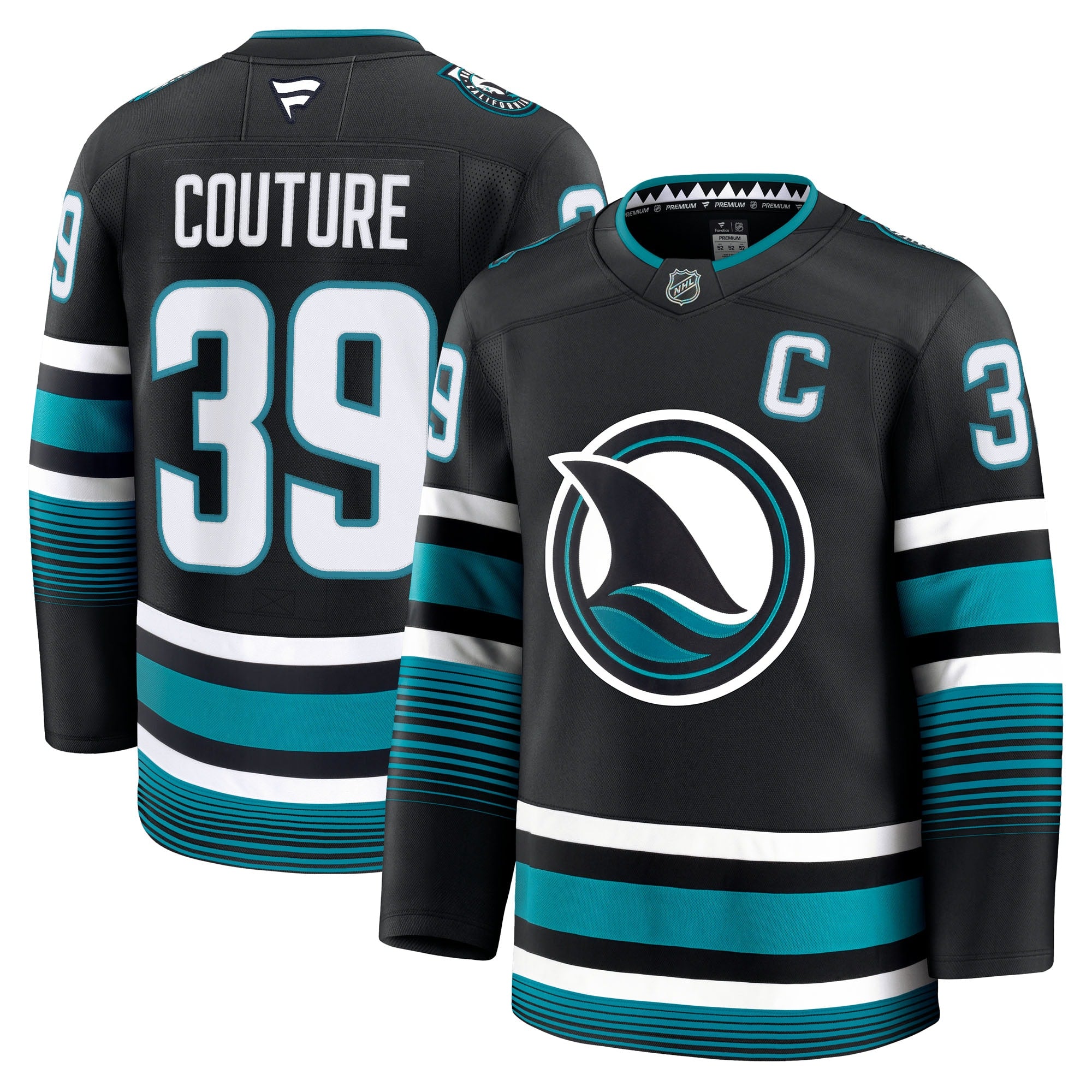 Logan Couture San Jose Sharks  Home Premium Jersey - Teal/Black