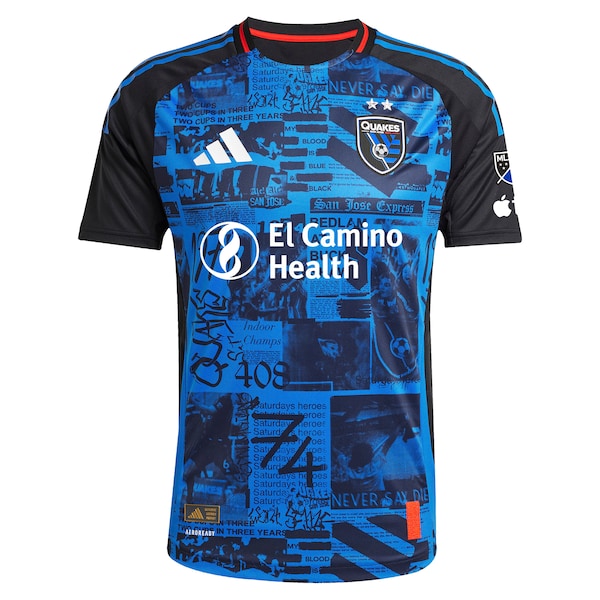 Cristian Espinoza San Jose Earthquakes adidas 2025 Headliner Authentic Player Jersey - Black