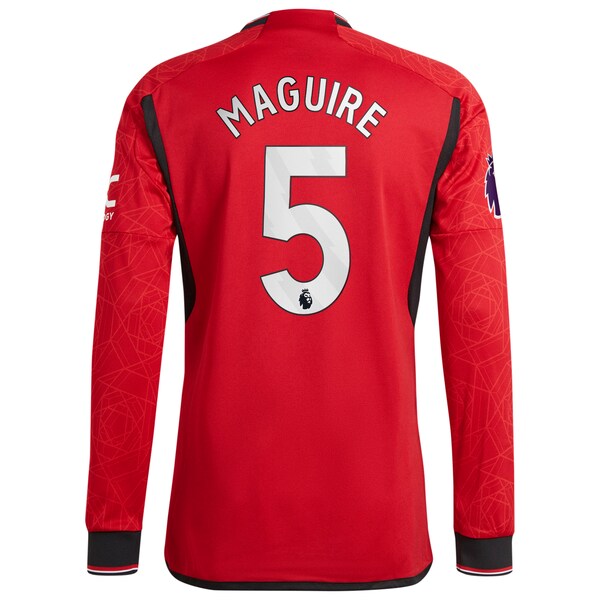 Harry Maguire Manchester United adidas 2023/24 Home Authentic Long Sleeve Player Jersey - Red