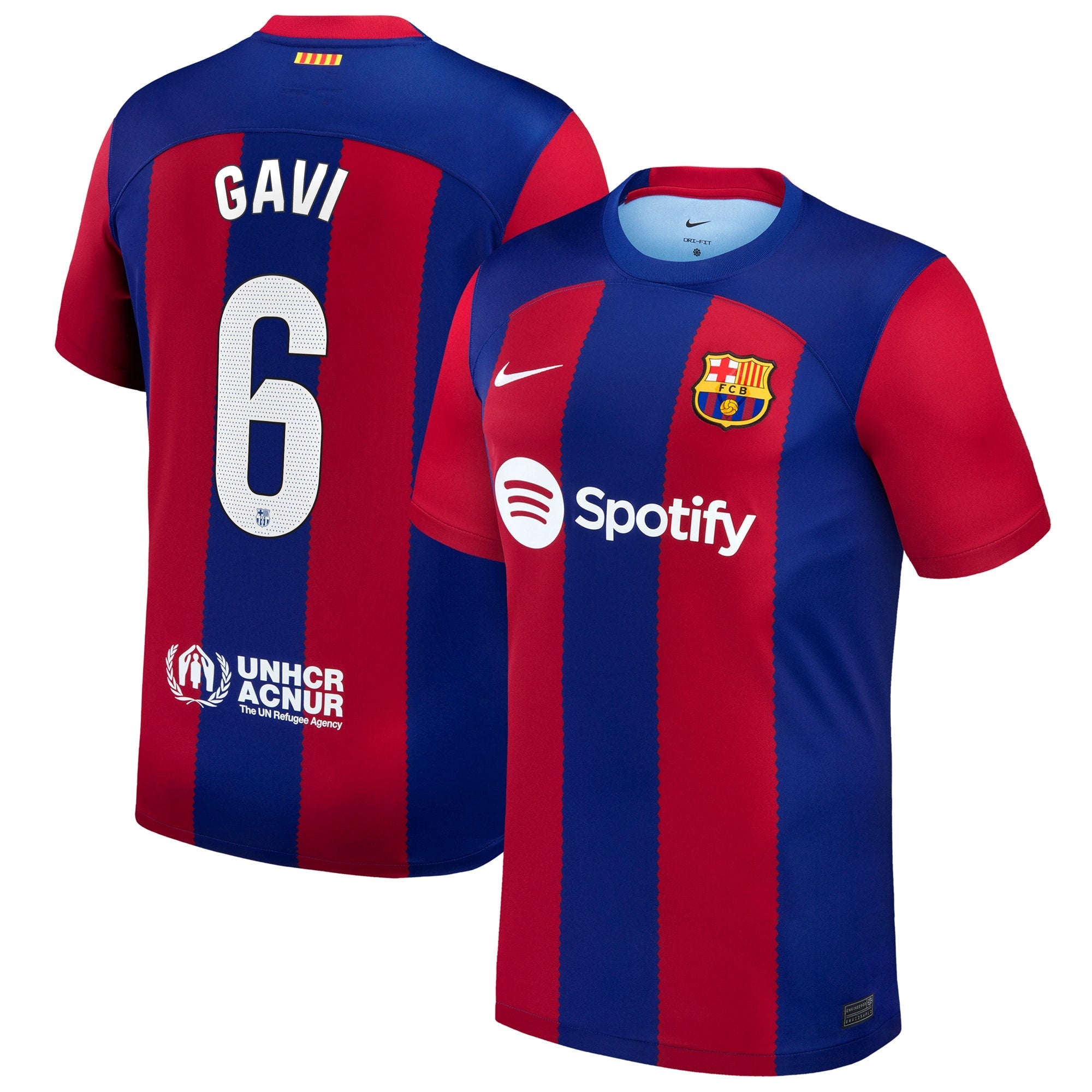 Gavi Barcelona Nike 2023/24 Away Stadium Replica Player Jersey - White/Aqua/Royal