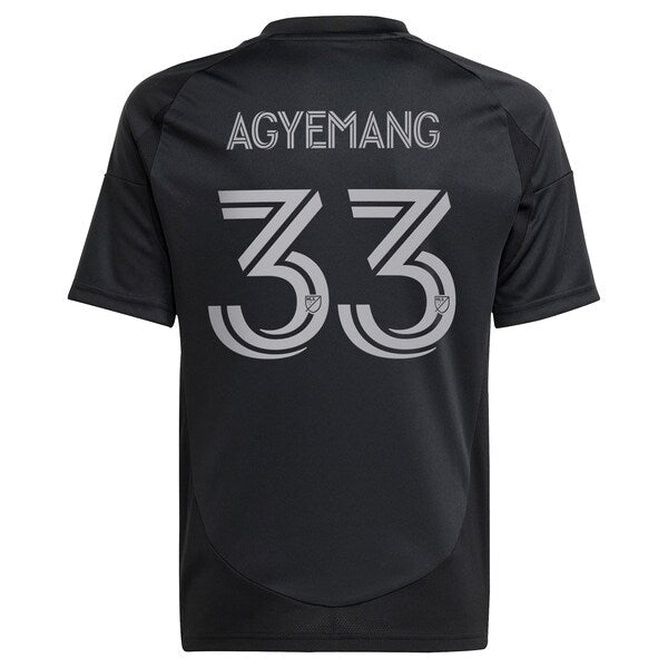 Patrick Agyemang Charlotte FC adidas Youth 2025 Fortress Kit Replica Player Jersey - Black