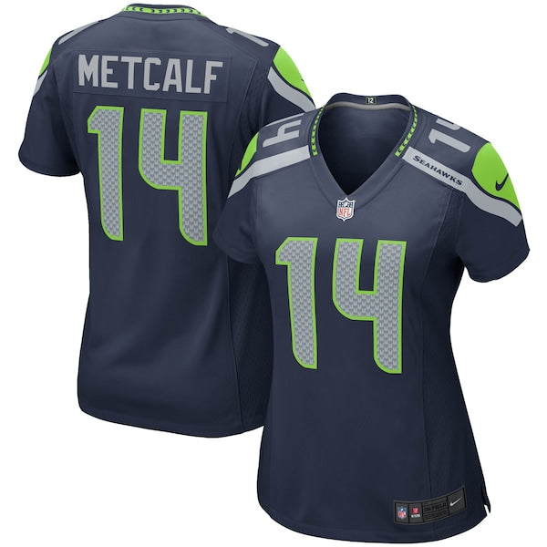 DK Metcalf Seattle Seahawks Nike Women's Game Player Jersey - College Navy/Neon Green