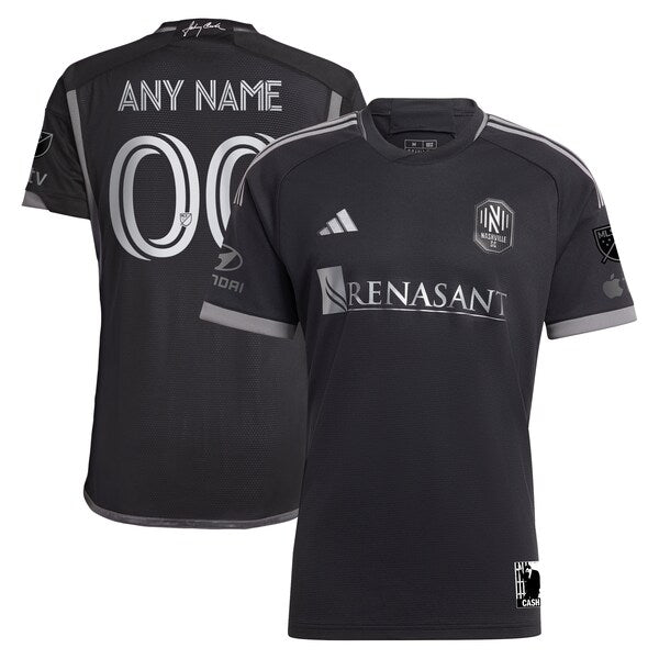 Nashville SC adidas 2024 Man In Black Kit Authentic Custom Jersey - Black