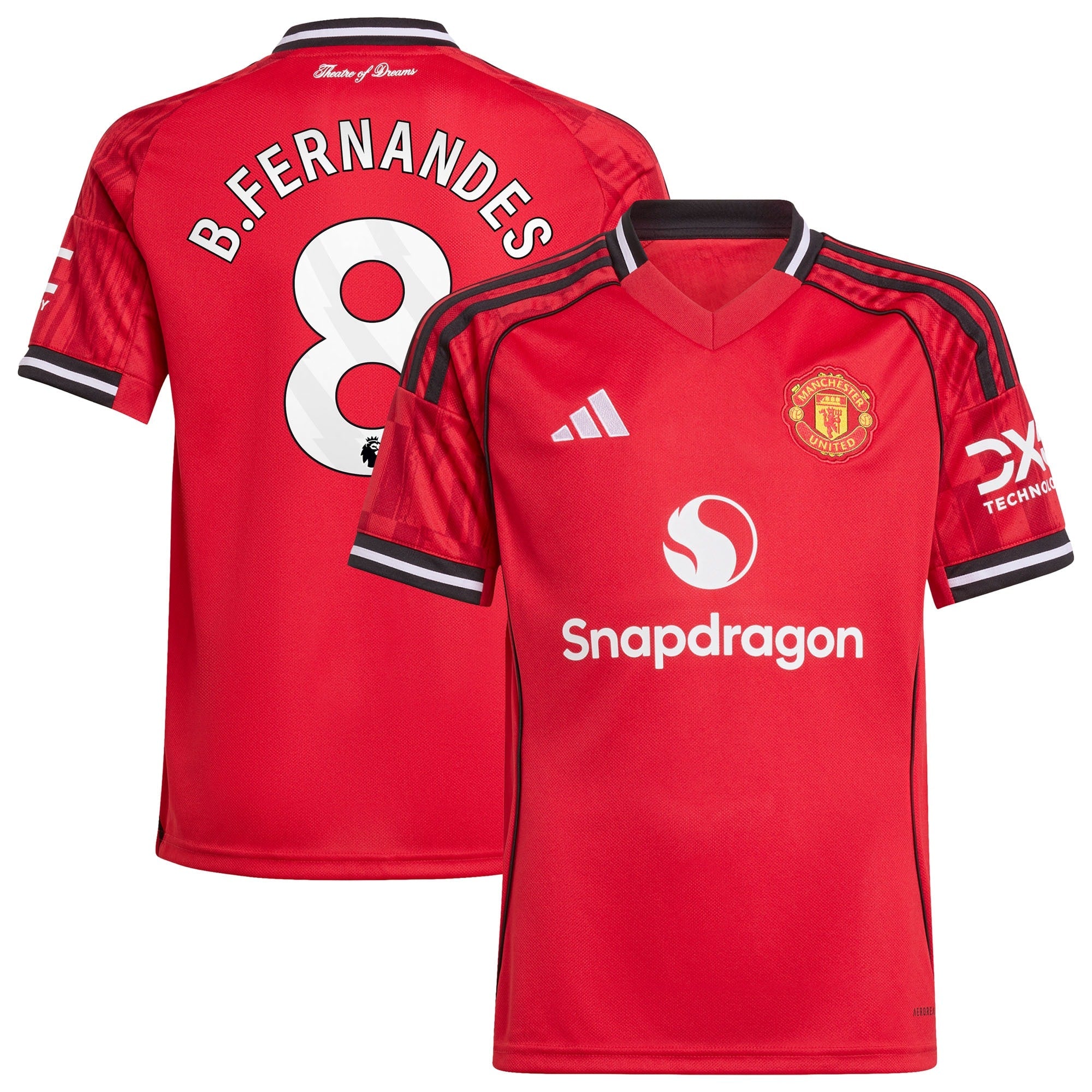 Bruno Fernandes Manchester United adidas Youth 2025/26 Third Replica Player Jersey - Black/Red/White