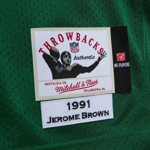 Jerome Brown Philadelphia Eagles  1991 Authentic Jersey - Kelly Green
