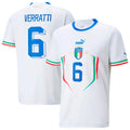 Marco Verratti Italy National Team Puma Youth 2022/23 Away Replica Player Jersey - White
