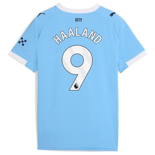Erling Haaland Manchester City Puma Youth 2025/26 Home Replica Player Jersey - Sky Blue/Black