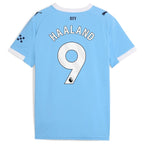 Erling Haaland Manchester City Puma Youth 2025/26 Home Replica Player Jersey - Sky Blue/Black