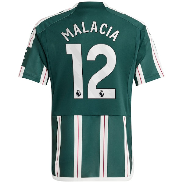 Tyrell Malacia Manchester United adidas Youth 2023/24 Away Replica Player Jersey - Green