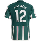Tyrell Malacia Manchester United adidas Youth 2023/24 Away Replica Player Jersey - Green