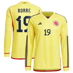 Rafael Borré Colombia National Team adidas 2022/23 Home Replica Long Sleeve Player Jersey - Yellow