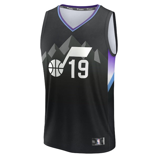 Ace Bailey Utah Jazz  2025 NBA Draft First Round Pick Fast Break Replica Jersey - Statement Edition - Black