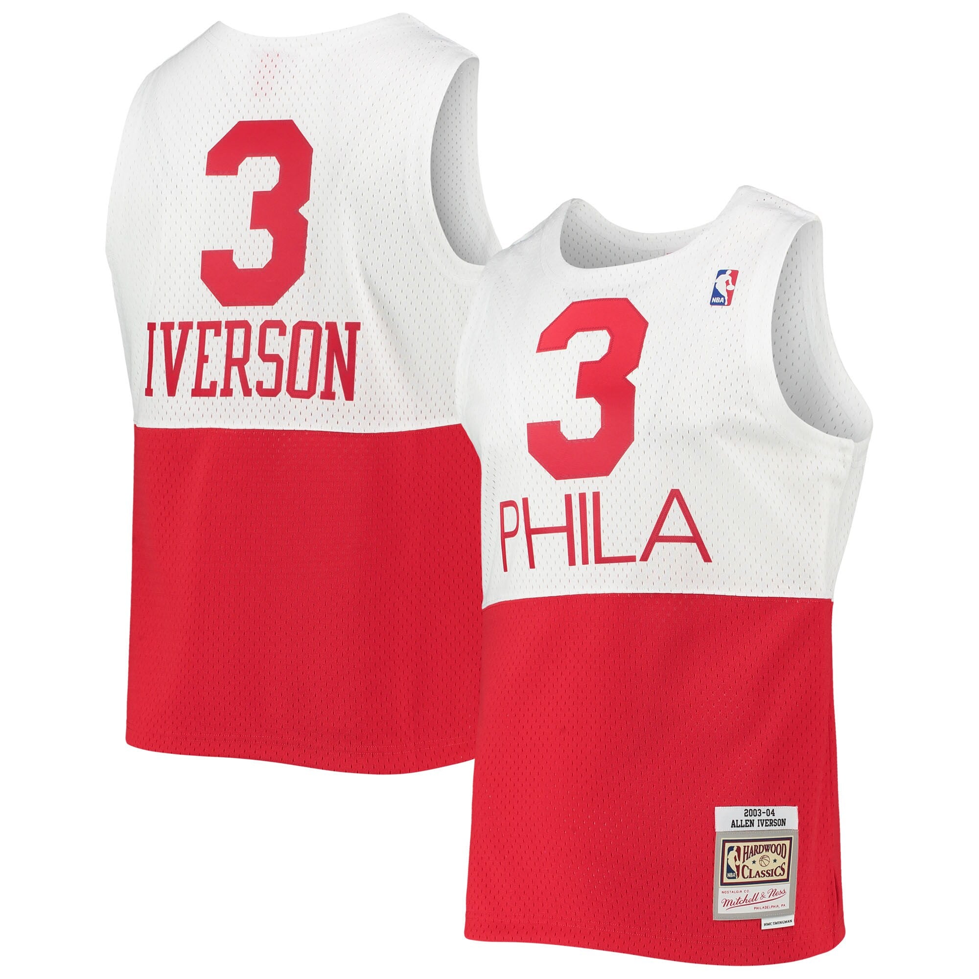 Allen Iverson Philadelphia 76ers 1996/97 Hardwood Classics Swingman Jersey - Red/White