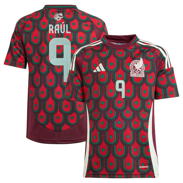 Raul Jimenez Mexico National Team adidas Youth 2024 Home Replica Player Jersey - Burgundy
