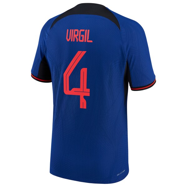 Virgil Van Dijk Netherlands National Team Nike 2022/23 Away Vapor Match Authentic Player Jersey - Blue