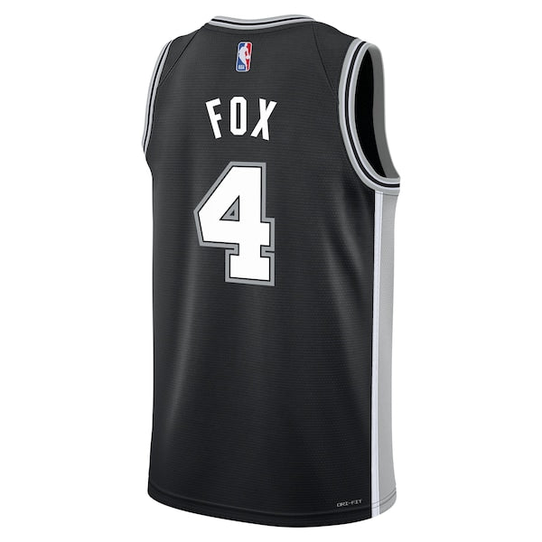 De'Aaron Fox San Antonio Spurs Nike Youth Swingman Jersey - Icon Edition - Black