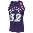 Karl Malone Utah Jazz 1996/97 Hardwood Classics NBA 75th Anniversary Diamond Swingman Jersey - Purple
