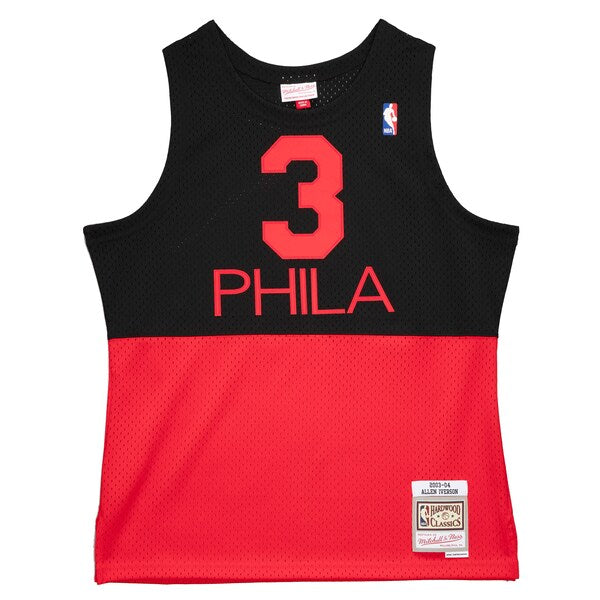 Allen Iverson Philadelphia 76ers 2003/04 Hardwood Classics Reload 2.0 Swingman Jersey - Black
