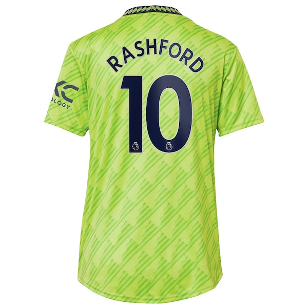 Marcus Rashford Manchester United adidas Women's 2022/23 Third Replica Player Jersey - Neon Green