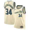 Giannis Antetokounmpo Milwaukee Bucks Nike Unisex 2025/26 Swingman Jersey - Cream - City Edition