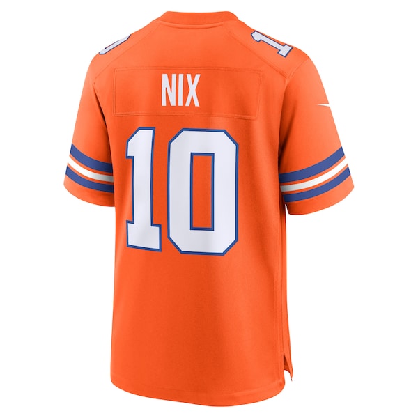 Bo Nix Denver Broncos Nike Mile High Collection 1977 Throwback Player Game Jersey - Orange