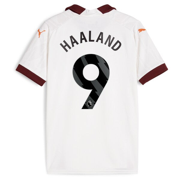 Erling Haaland Manchester City Puma Youth 2023/24 Away Replica Jersey - White