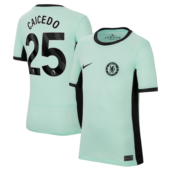 Moisés Caicedo Chelsea Nike Youth 2023/24 Third Stadium Replica Player Jersey - Mint