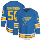 Jordan Binnington St. Louis Blues Outerstuff Youth Home Replica Player Jersey - Blue