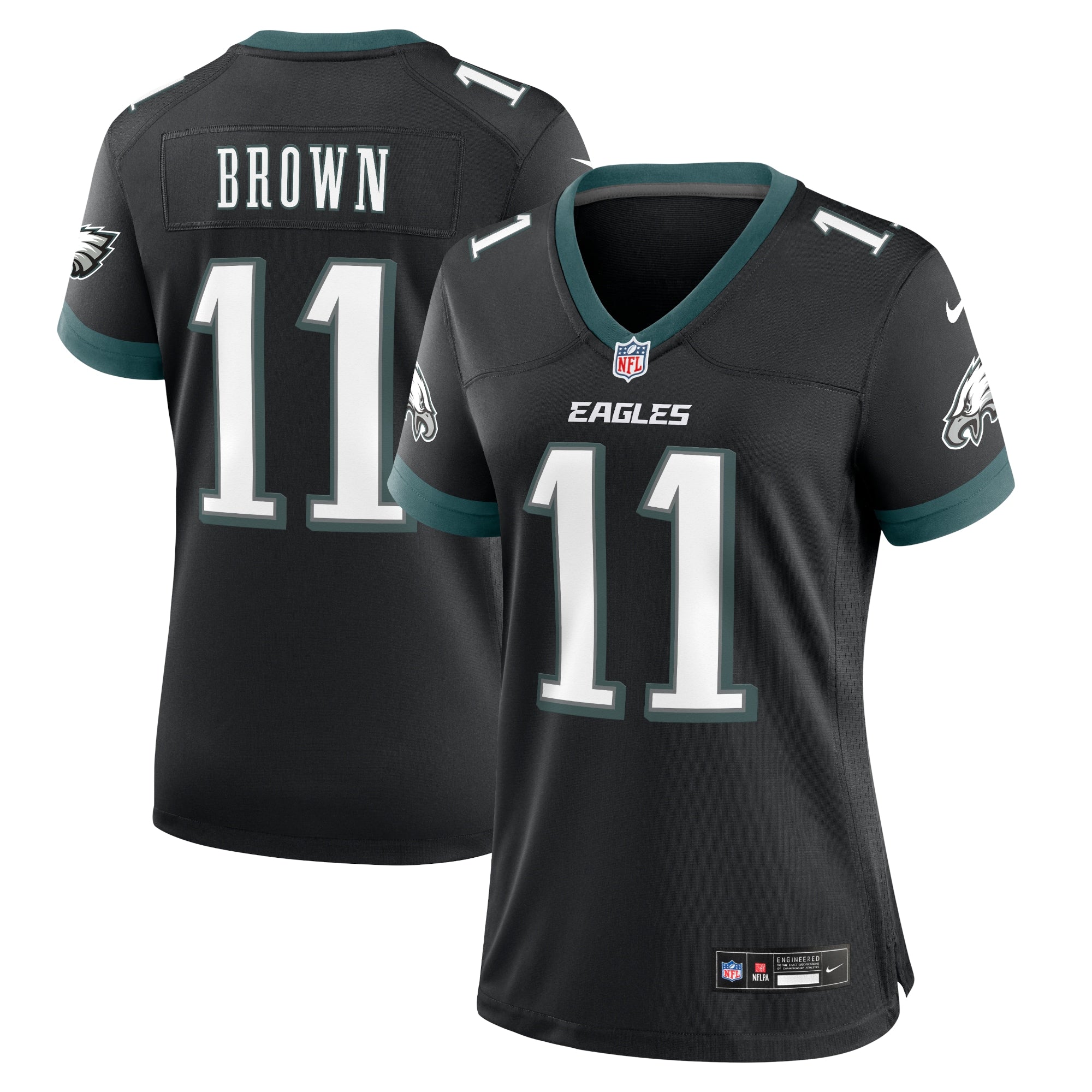 A.J. Brown Philadelphia Eagles Nike Women's Team Game Jersey - Midnight Green/Black