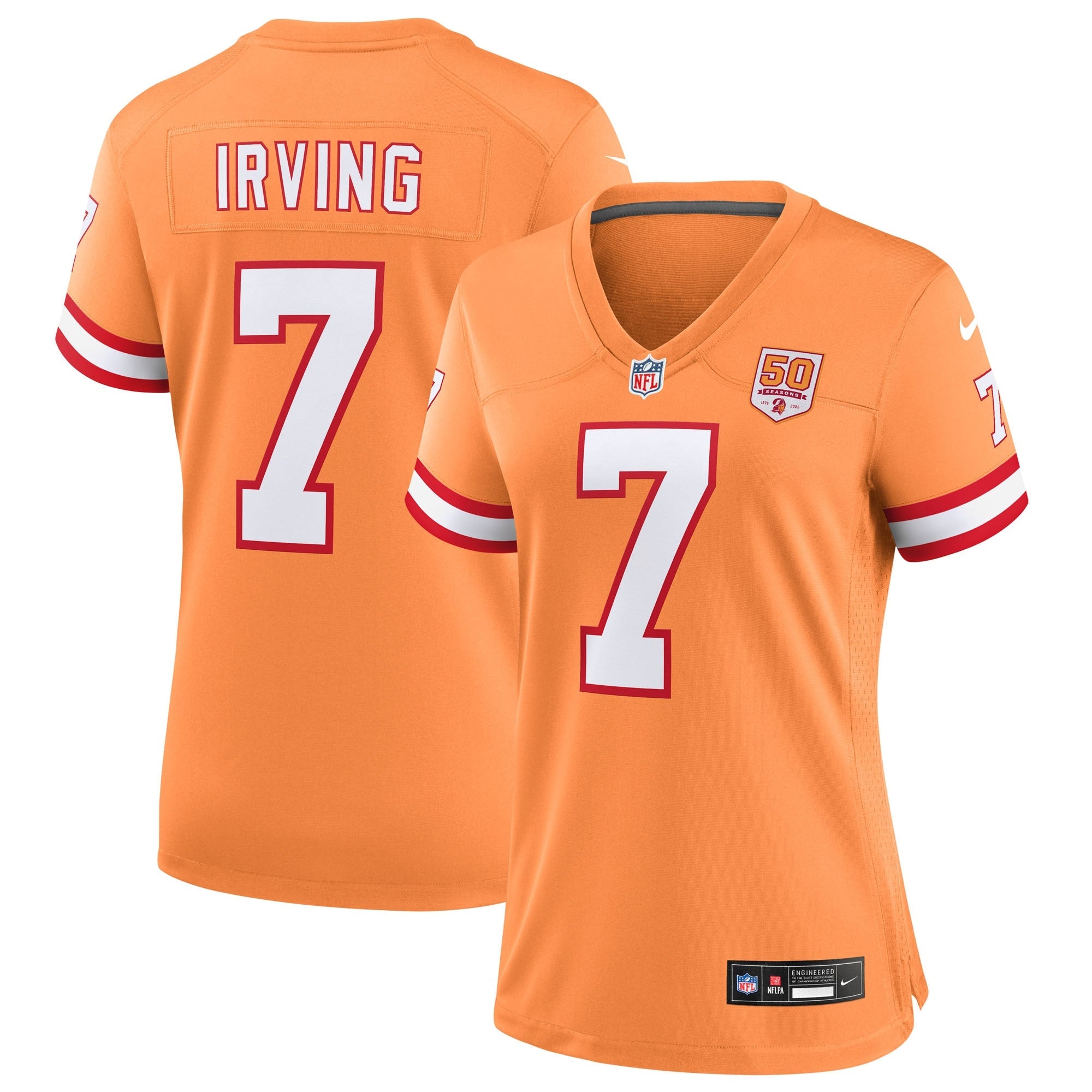 Bucky Irving '76 Tampa Bay Buccaneers Nike Women's 50th Season Game Jersey - White/Red/Creamsicle
