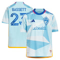 Cole Bassett Colorado Rapids adidas Youth 2024 New Day Kit Replica Jersey - Light Blue