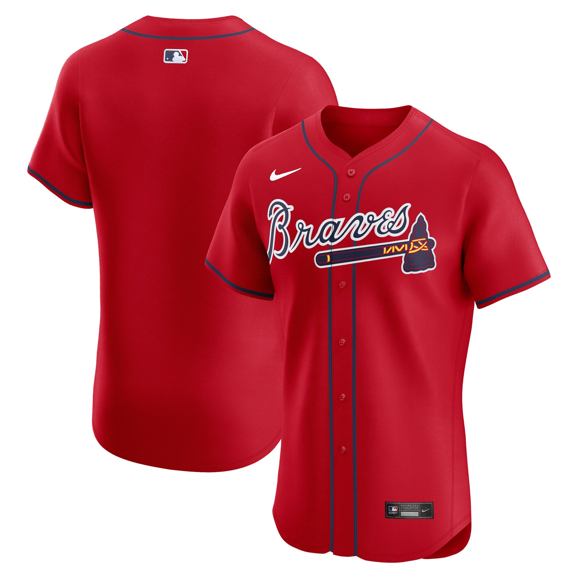 Atlanta Braves Nike Home Elite Jersey - White/Red/Navy