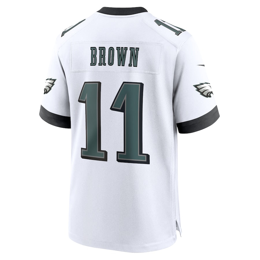 A.J. Brown Philadelphia Eagles Nike Game Jersey - White/Black/Green
